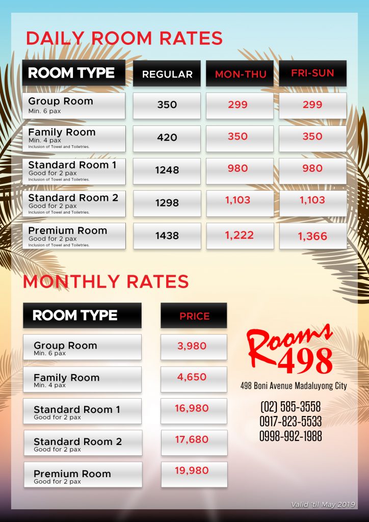 Affordable Monthly Rooms at Rooms498 - Mandaluyong Metro Manila